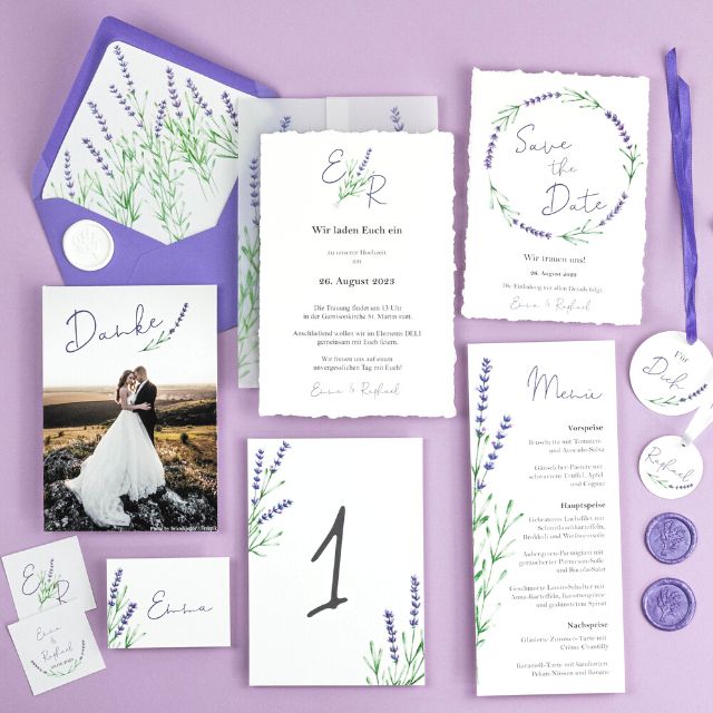 Hochzeitsmotto Lavendelhochzeit Licht auf Papier